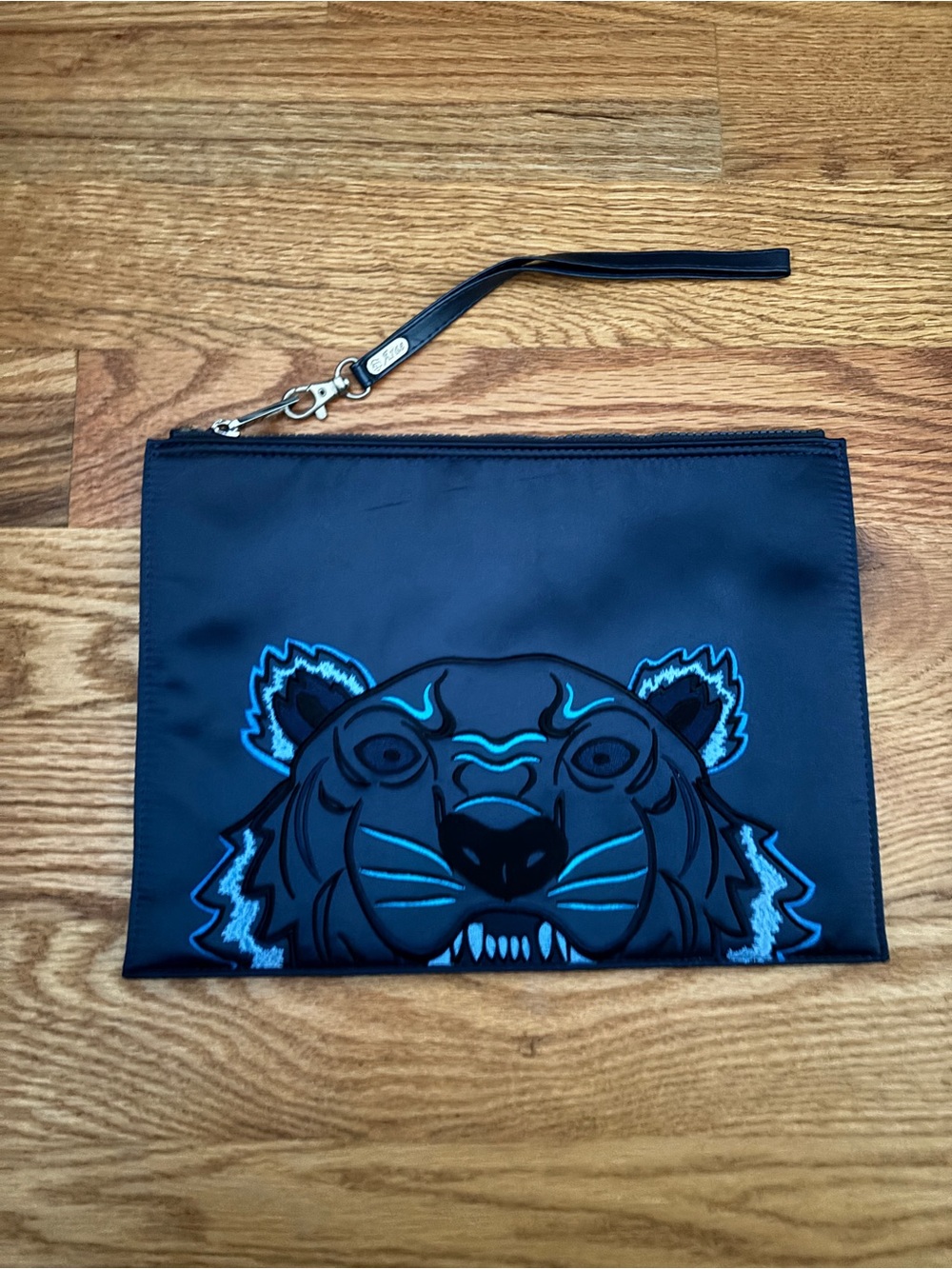Authentic Blue Keno Tiger Graphic Pouch